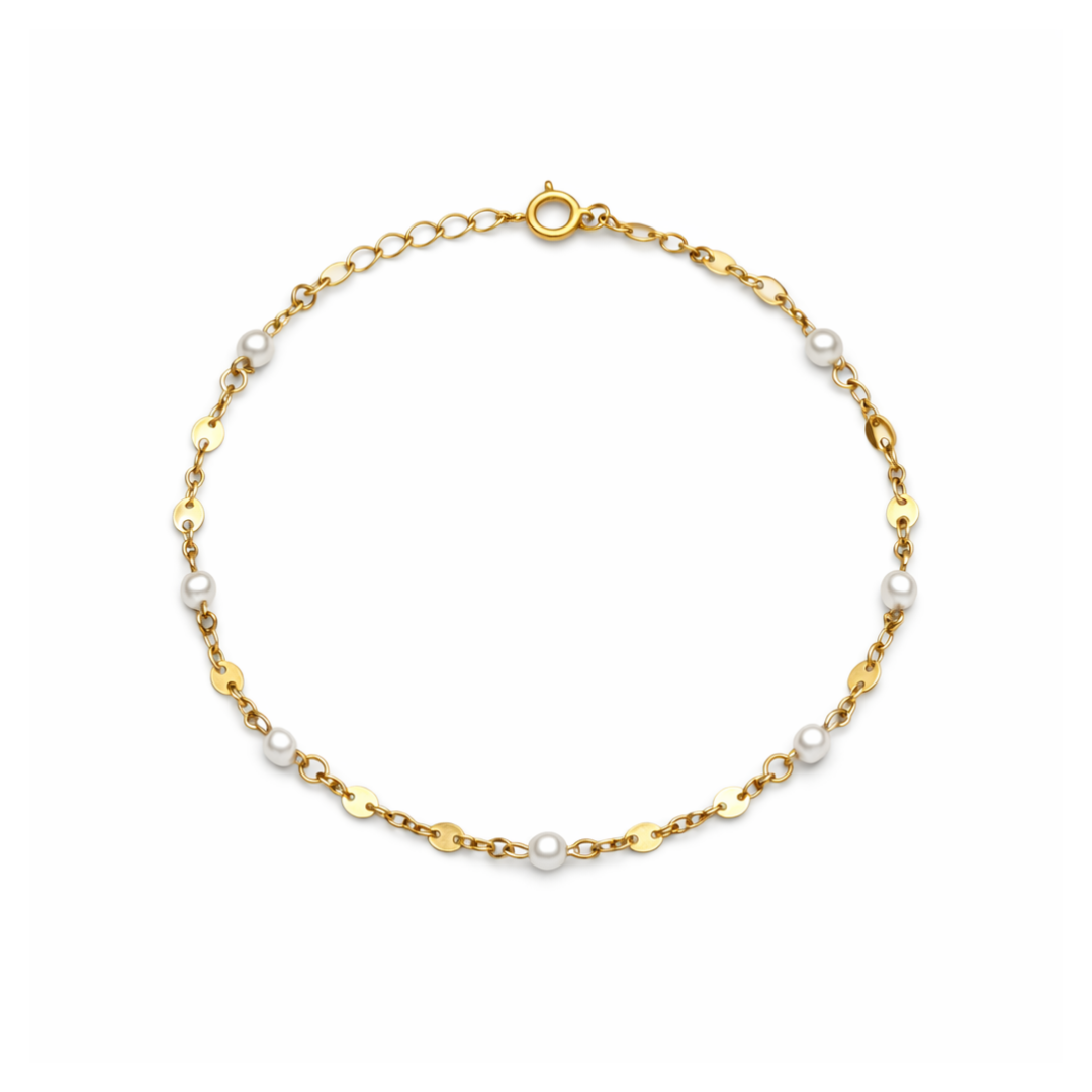 Złota bransoletka z perłami