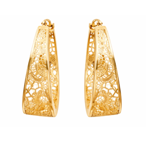 Złote kolczyki ażurowe