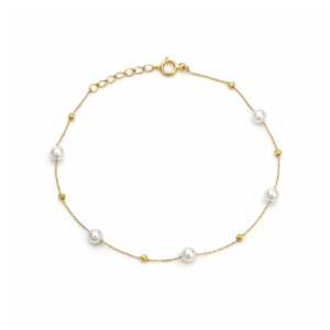 Złota bransoletka z perłami