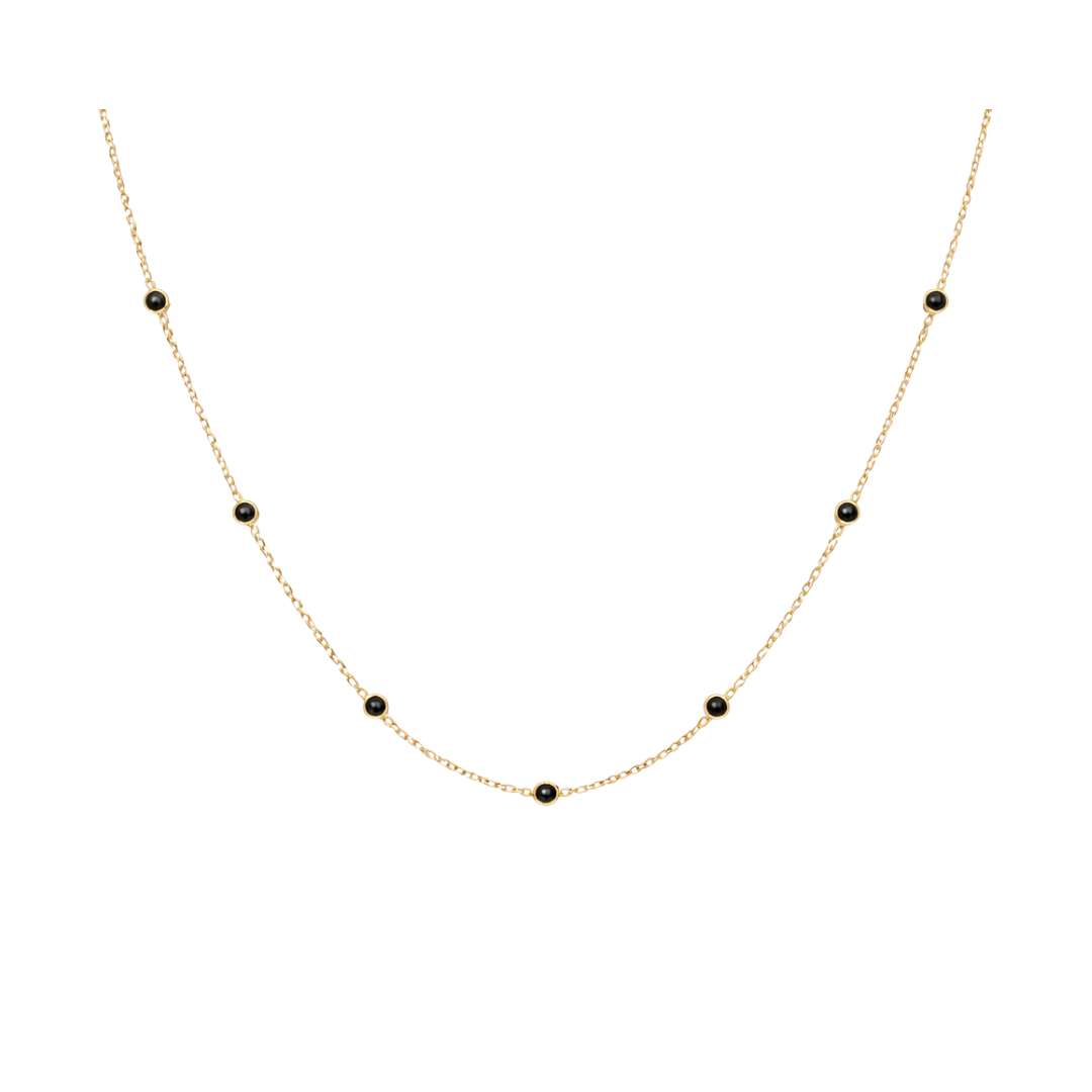 Złoty naszyjnik z onyksami