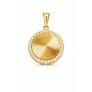 Złota zawieszka z cyrkoniami