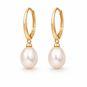 Złote kolczyki z perłami
