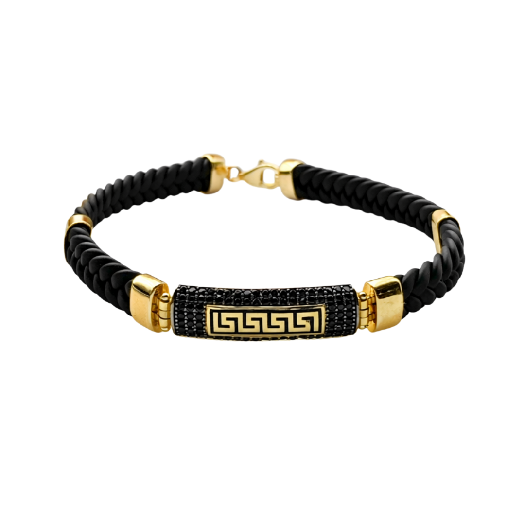 Złota bransoletka z cyrkoniami