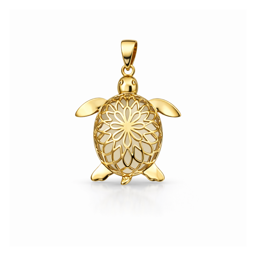 Złota zawieszka żółw