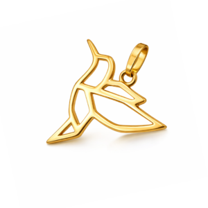 Złota zawieszka koliberek