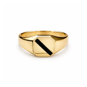 Złoty sygnet z emalią