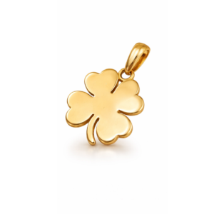 Złota zawieszka czterolistna koniczynka